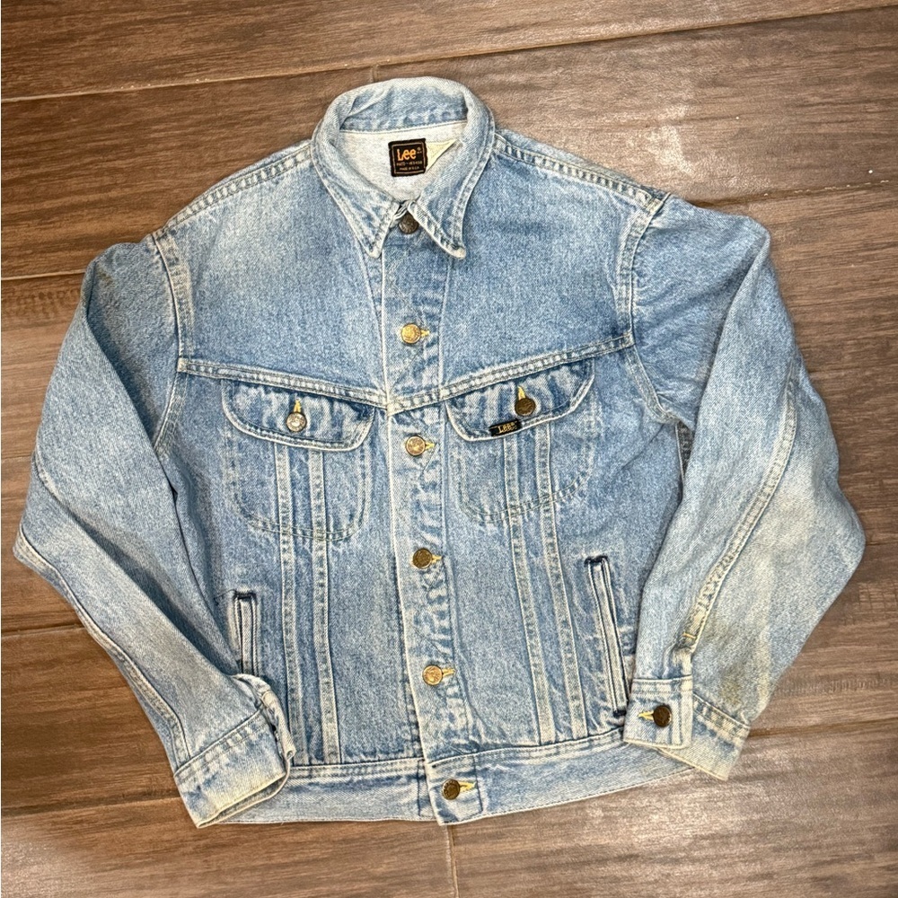 Vintage Lee Riders Blue Denim Trucker Jean Jacket W 18 - Picture 2 of 15